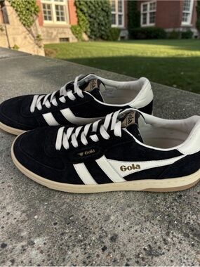 Gola Exclusive Hawk Suede Men's Black & White Retro Sneakers